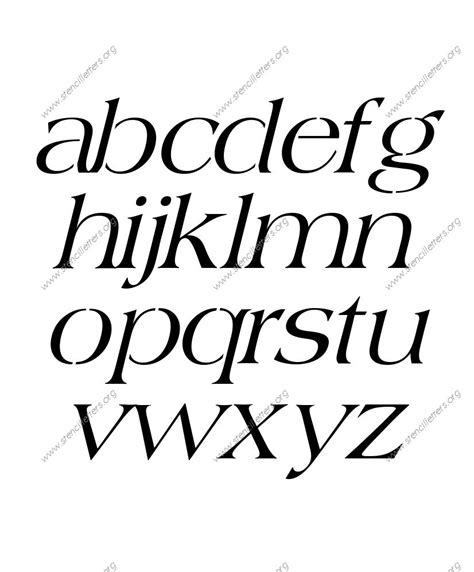 1960s Americana Italic Uppercase And Lowercase Letter Stencils A Z 14