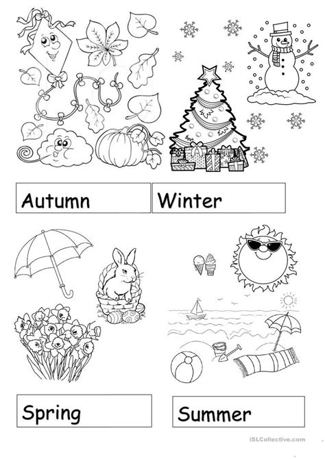 Worksheet On Seasons For Kindergarten