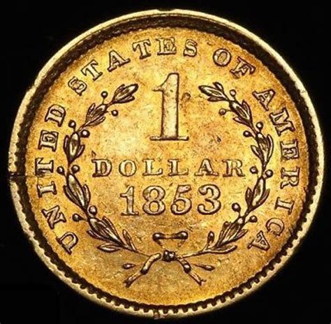 1853 1 One Dollar Liberty Head Gold Coin High Grade Condition
