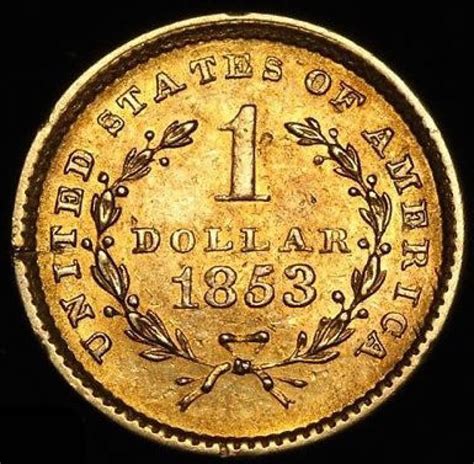 1853 $1 One Dollar Liberty Head Gold Coin (High Grade Condition