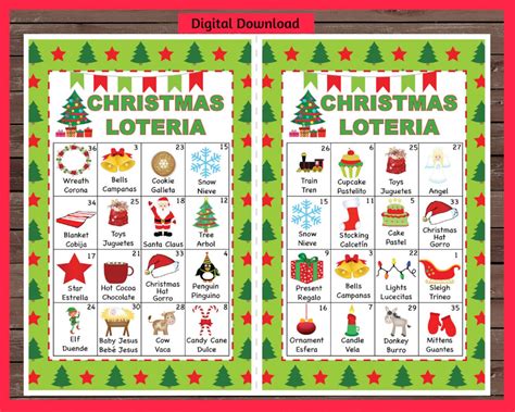 Christmas Loteria Printable Printable Word Searches