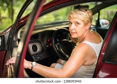 Mature Woman Got Into Car Going Stock Photo Shutterstock