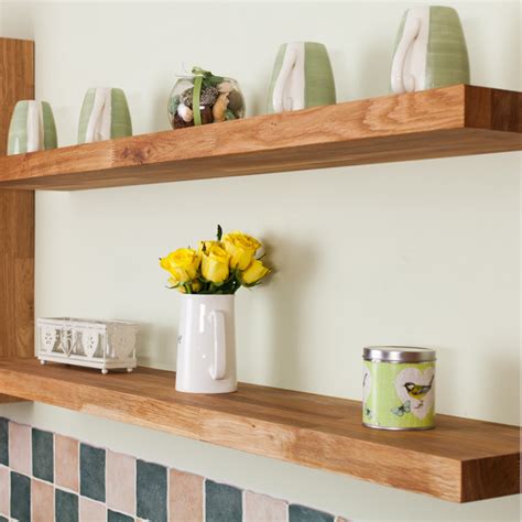 Get the white oak look for less by diying your own faux white oak floating shelf. Solid Wood Kitchen Cabinets Blog