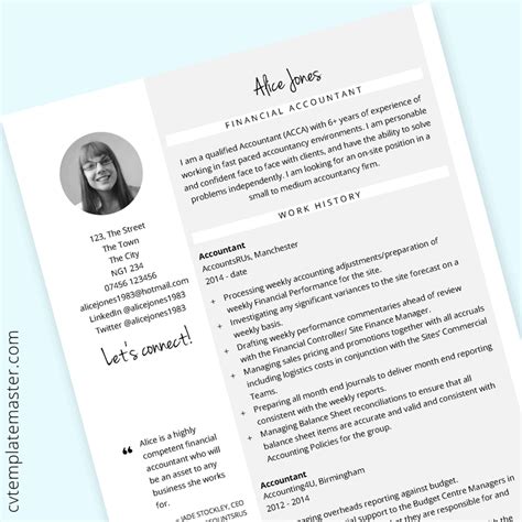 Let microsoft financial templates take on some of the work. Finance CV template (accounts & finance example content ...