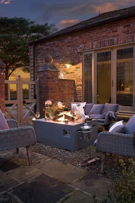 Round fire pit chair set cover. Happy Cocooning Rectangular Real Flame Gas Firepit | Patio ...