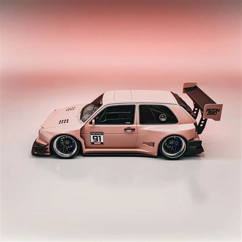 Rwd Time Attack Vw Gti Mk2 Was Retro Slammed In Pink And Its Also