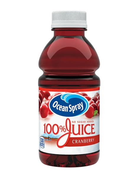 Ocean Spray 100 Juice Cranberry No Sugar Added 24 Pk10 Oz Fruit