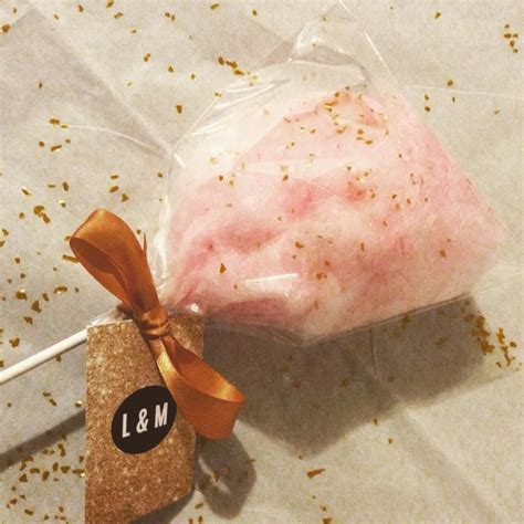 Gorgeous Sparkling Cotton Candy Favor With Edible Gold Glitter