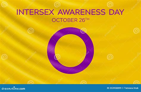 intersex awareness day october 26th vector design concept with waving intersex flag stock