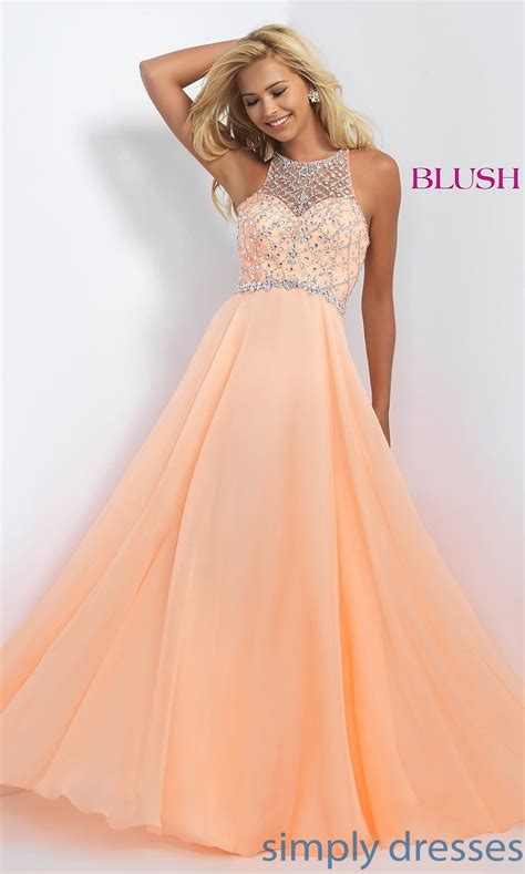Beaded Long Evening Gown Blush Prom Dress Blush Dresses Purple Prom