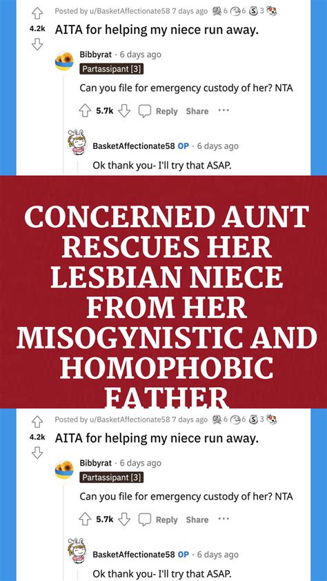 Concerned Aunt Rescues Her Lesbian Niece From Her Misogynistic And Homophobic Father Artofit
