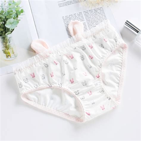 Lovely Underwear Rabbit Ears Xianmei Printed Milk Silk Sexy Triangle Pants Perizoma Donna