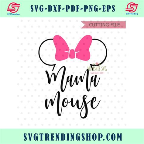 Mama Mouse Svg Minnie Mouse Svg Instant Download Minnie Mouse Head