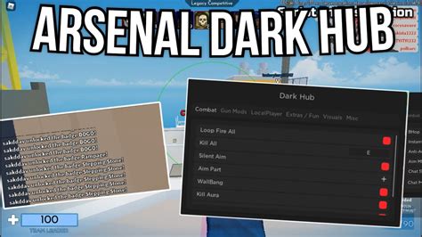 Roblox Arsenal Dark Hub Script Showcase Youtube