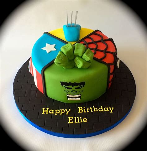 Marvel comics action cake design. Marvel themed superhero birthday cake by by www.facebook ...