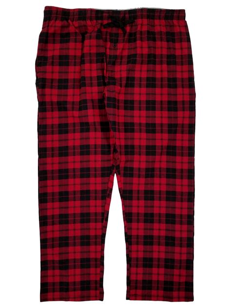 Hanes Mens Red And Black Plaid Woven Sleep Pant Lounge Pants Pajama