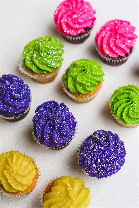 Vibrant Edible Glitter Cupcakes Are Perfect For Easter And Spring