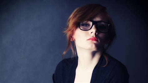 Wallpaper Face Black Redhead Model Women With Glasses Sunglasses