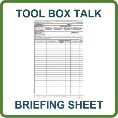 Toolbox Talk Template Project Management Ubicaciondepersonascdmxgobmx