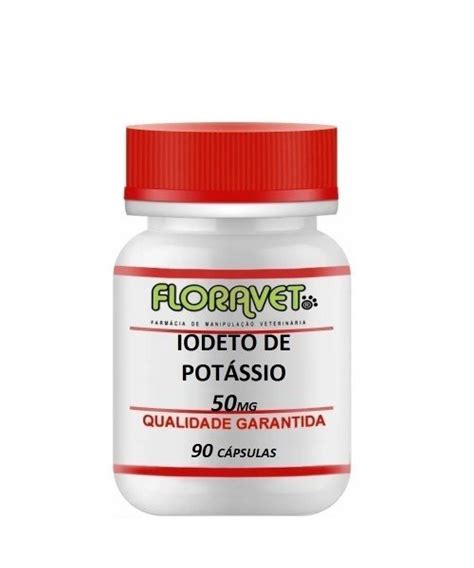 Iodeto de Potássio 50mg Pote 90 Cápsulas Uso Veterinário