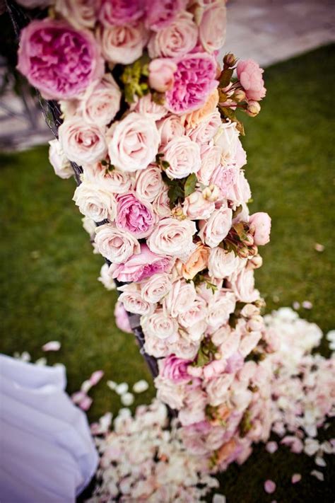 Pink Roses And Peonies Wedding Arch Stock Image Image 35664887