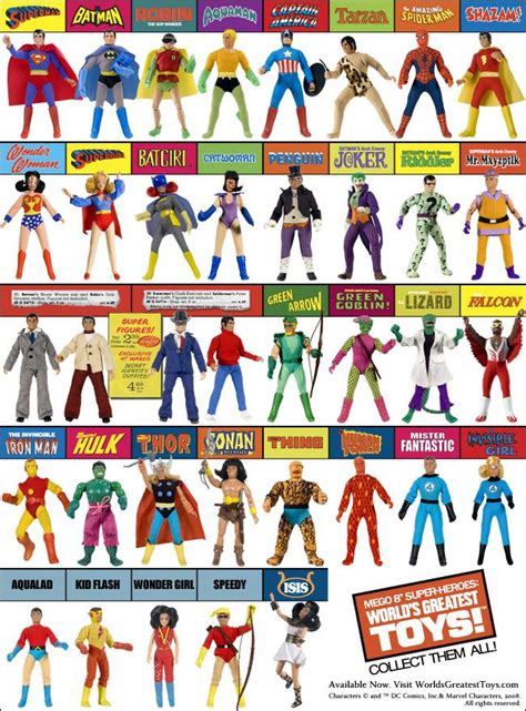 Mego Worlds Greatest Super Heroes Action Figures Comics Retro Toys