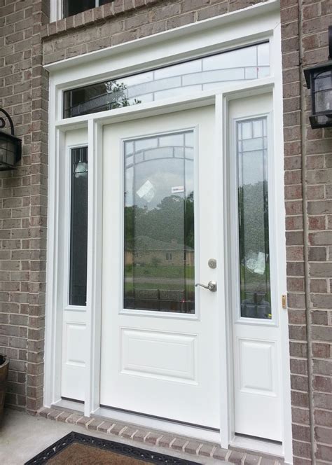 Fiberglass Entry Door With Sidelights And Transom Glass Designs