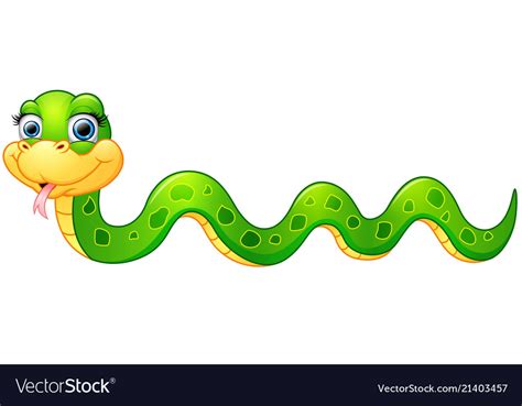Almost files can be used for commercial. Happy green snake cartoon Royalty Free Vector Image