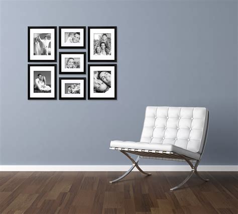 Craig Frames 7 Piece Black Gallery Wall Frame Set With Glass And White