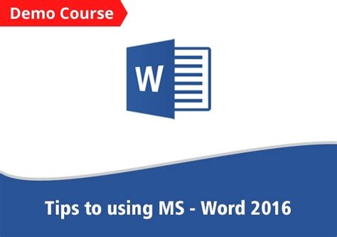 Tips To Using Ms Word 2016 Demo