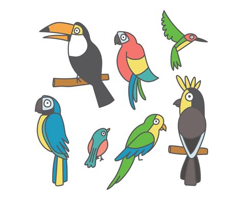 Set Of Clipart Birds Vector Art And Graphics
