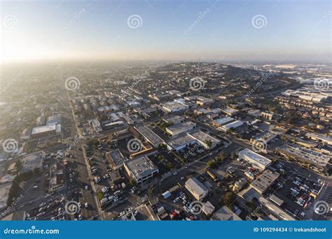 Long Beach And Signal Hill California Afternoon Aerial Editorial Stock