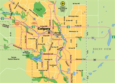 Map Of Calgary Johomaps