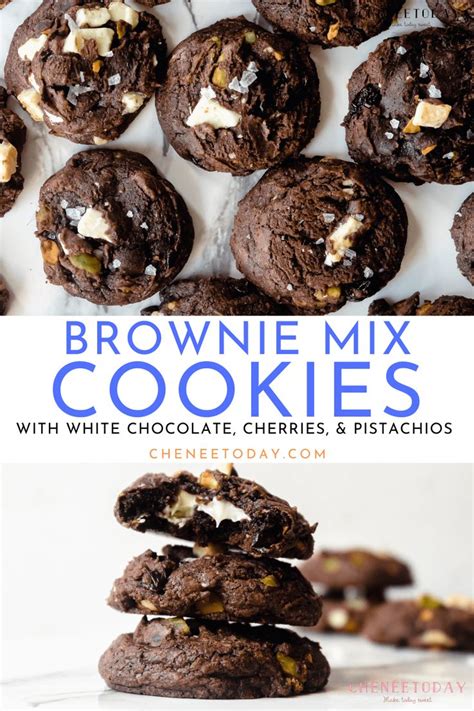 Brownie Mix Cookies With White Chocolate Cherries And Pistachios