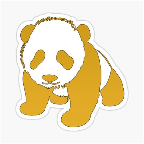Golden Panda Sticker By Jjdesigns Redbubble