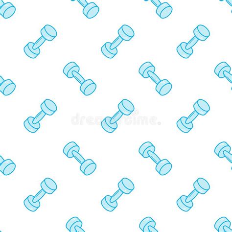 Seamless Pattern With Dumbbells Sport Fitness Background Stock Vector