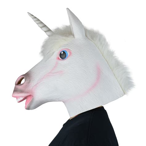 Larpgears Deluxe Novelty Happy Latex Unicorn Mask Halloween Animal Mask