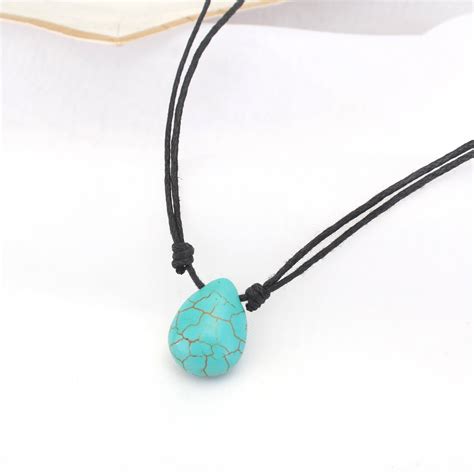 Teardrop Turquoise Choker Necklace For Women Dainty Layered Etsy