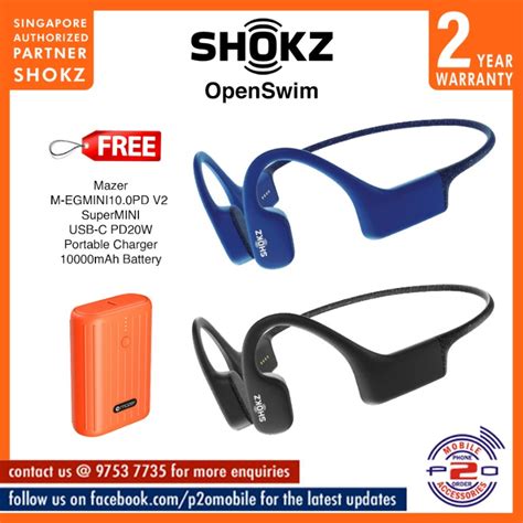 Shokz OpenSwim Bone Conduction Open Ear MP3 Swimming Headphones Audio