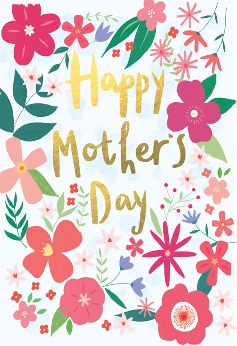 Mum Mothers Day Card Mothers Day Floral Card Personalised Card Foil