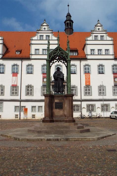 Monument Luther On The Marketplace In Front Of The Town Hall