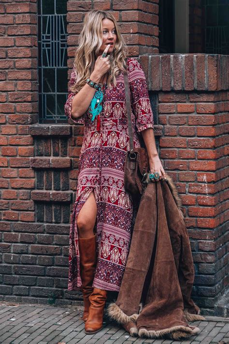 Bohemian Maxi Dress With Print For The Ultimate Hippie Chic Look Женская осенняя мода Хиппи