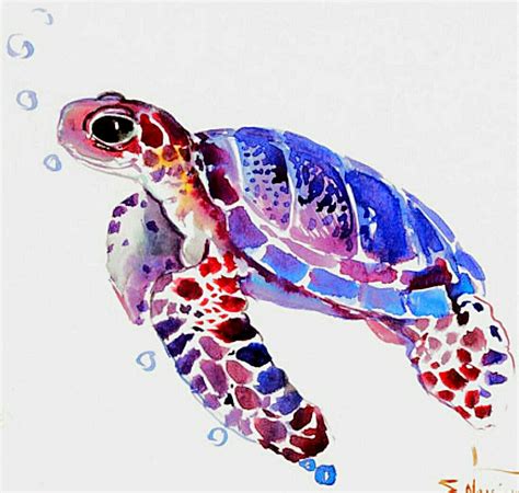 Watercolor Sea Turtle Turtle Watercolor Sea Turtle Art Watercolor Sea