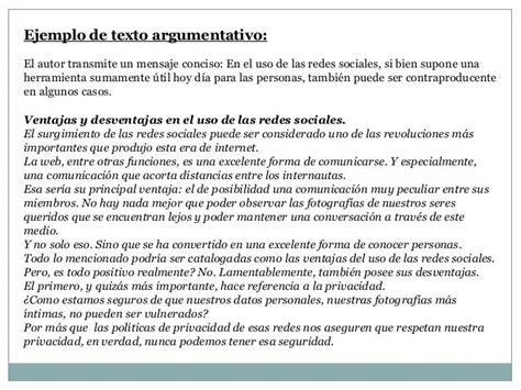 Ejemplo De Un Texto Argumentativo