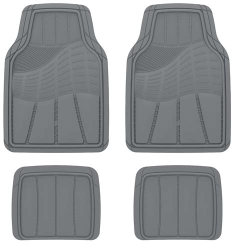 Auto Drive Heavy Duty Universal 4 Piece All Weather Rubber Car Floor
