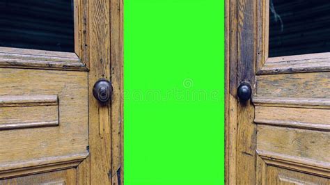 wooden door opening to green screen stock image image of house doorway 235634025