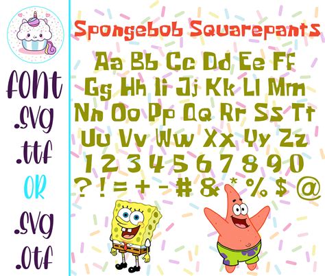 Spongebob Squarepants Font Svg Alphabet For Cricut Silhouette Etsy
