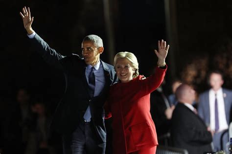 Obamas Campaign For Hillary Clinton In Philadelphia Photos Popsugar