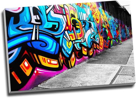 Vibrant Graffiti Street Art Canvas Print Wall Art Picture Canvas Prints