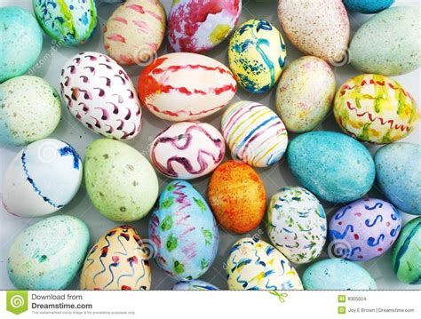Hand Painted Easter Eggs Stock Photo Image Of Stripes 8305024